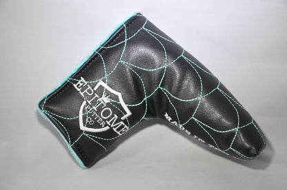 Black & Turquoise Quilted Headcover