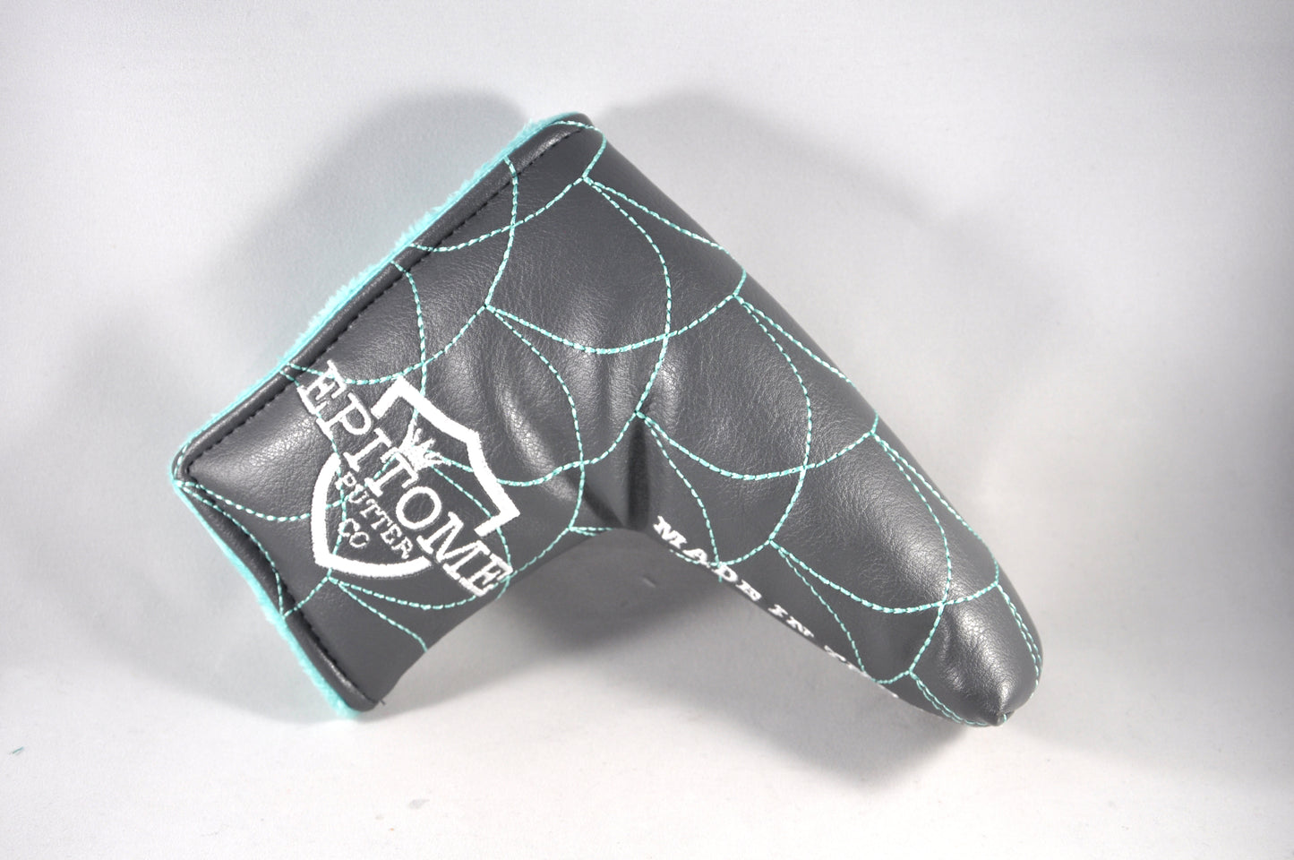 Grey & Turquoise Quilted Headcover