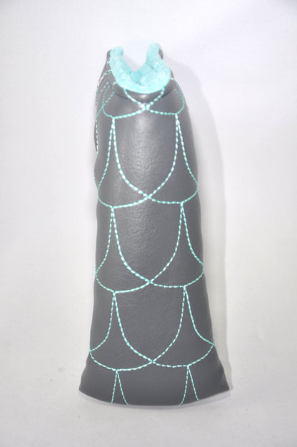 Grey & Turquoise Quilted Headcover
