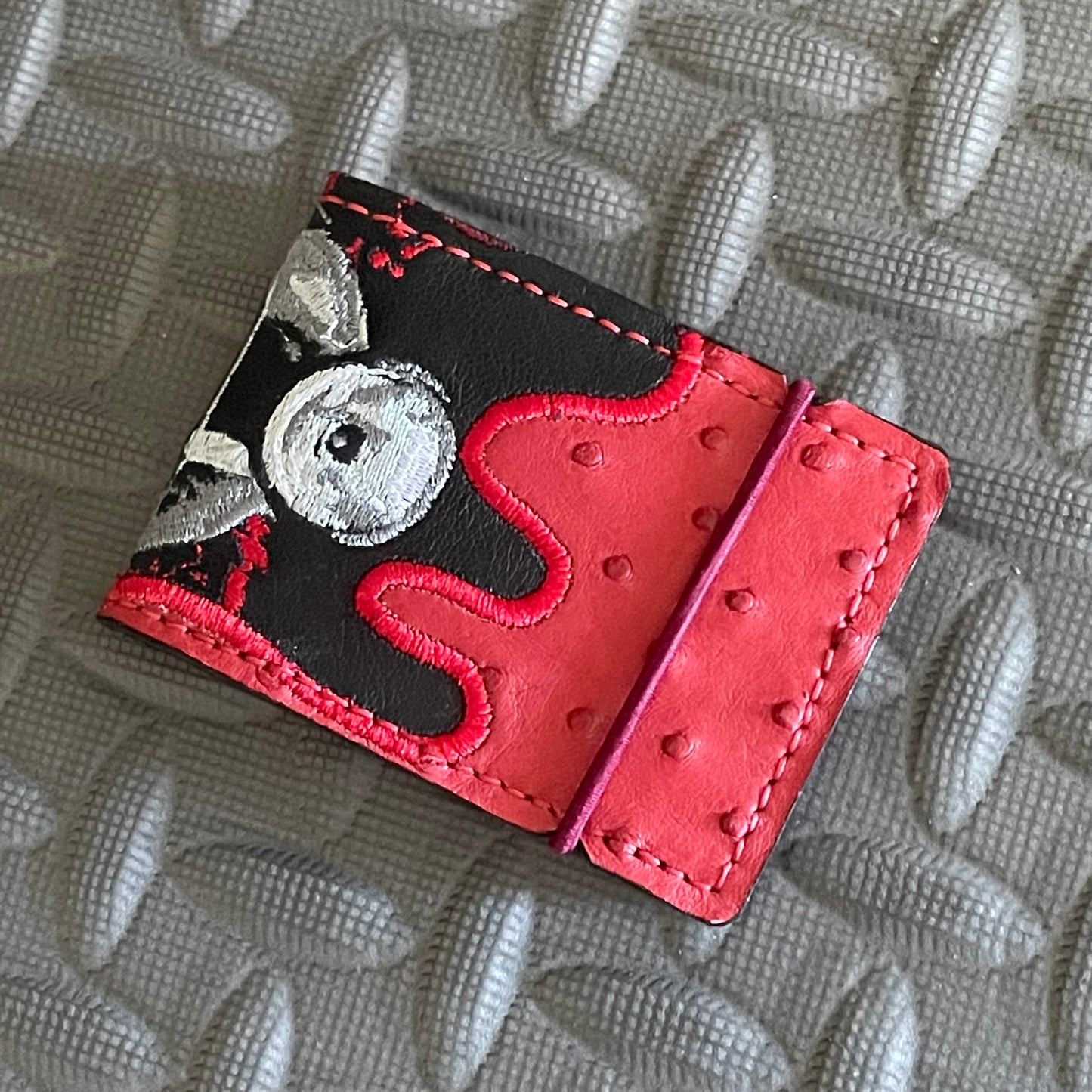 February Genuine Ostrich and Leather Cash Cover