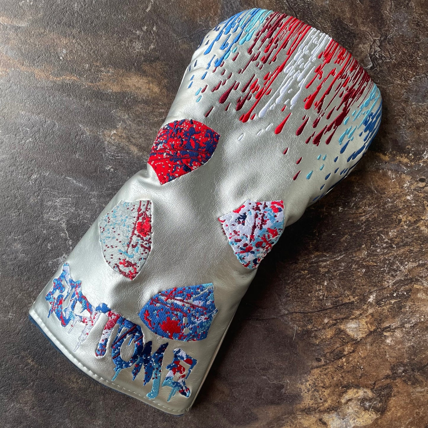 Drip Cover - Red, White, and Blue on Silver