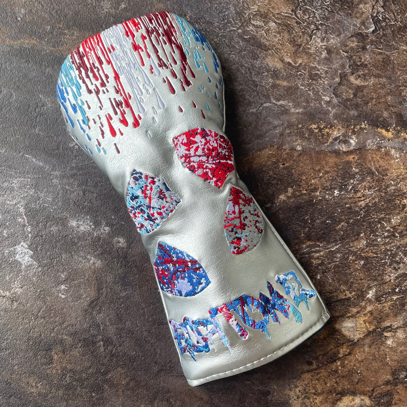 Drip Cover - Red, White, and Blue on Silver